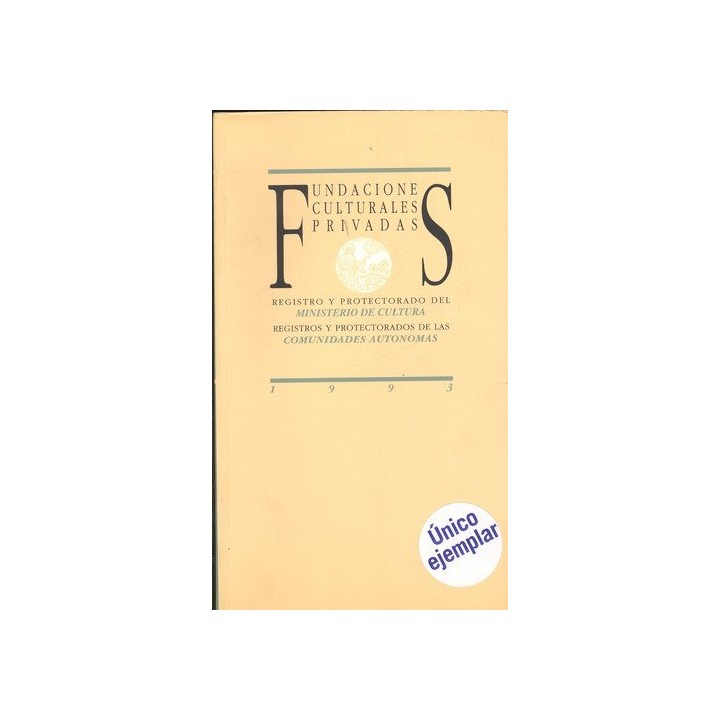 Fundaciones Culturales Privadas. Registro y protectorado del Ministerio de Cultura. Registros y protectorados de las Comunidades